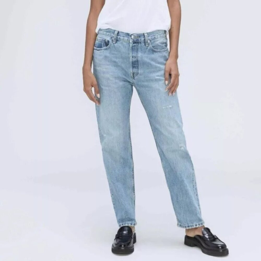 Everlane The Relaxed Straight Fit Organic Cotton‎ Button Fly Straight Leg Jeans